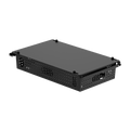 Sim rig footwell panel with integrated cable management box and brackets