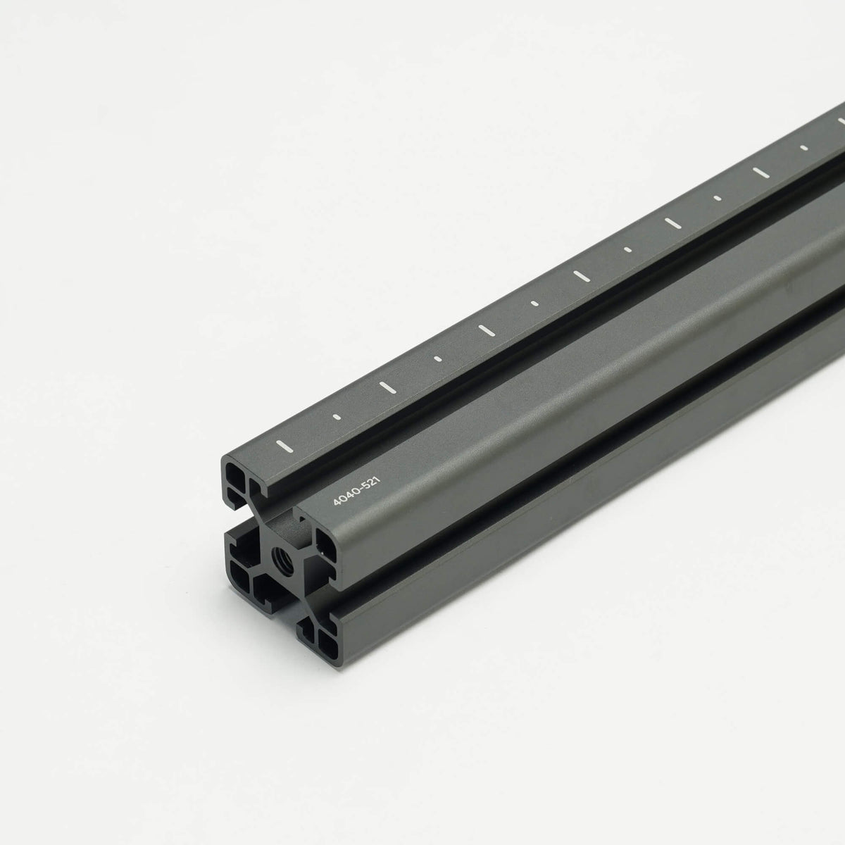 4040 aluminum extrusion, 200mm length, in Titanium Mist grey anodized finish