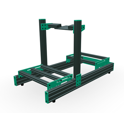 SPEC 282 Track sim rig in custom matte-anodized color with full cockpit assembly