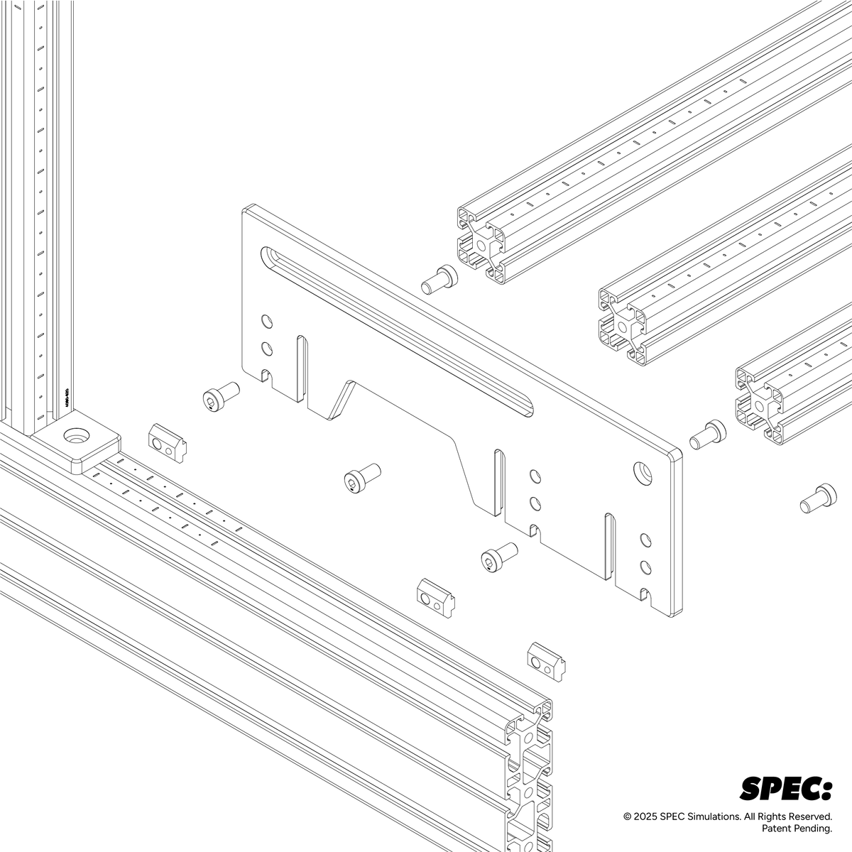 Pedal/Seat Base Side Plate - 120mm (Set of L/R) — assembly drawing