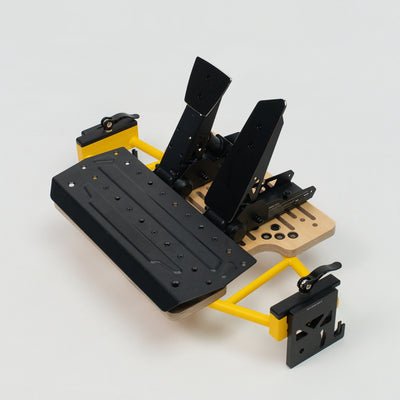 Growth Kit wood base with a pedal set mounted for scale, white background
